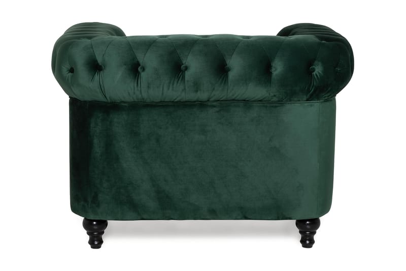 Chesterfield Lyx Stor skön djup sammetsfåtölj - Fåtölj till vardagsrum - Mörkgrön Sammet - Möbler - Vardagsrum - Fåtöljer - Chesterfield fåtölj
