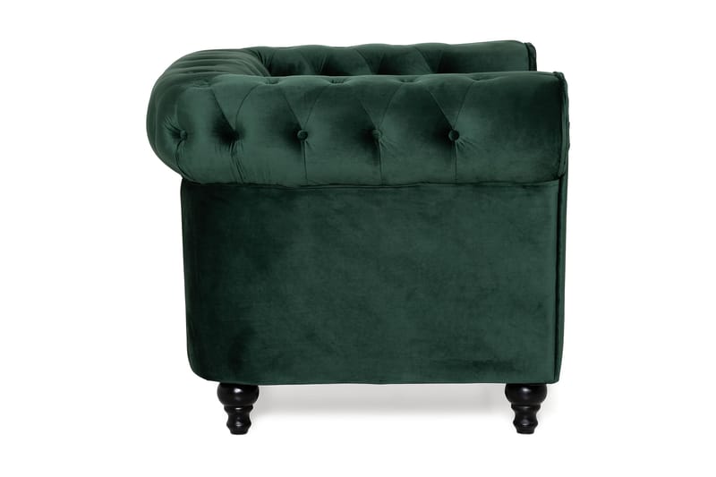 Chesterfield Lyx Stor skön djup sammetsfåtölj - Fåtölj till vardagsrum - Mörkgrön Sammet - Möbler - Vardagsrum - Fåtöljer - Chesterfield fåtölj