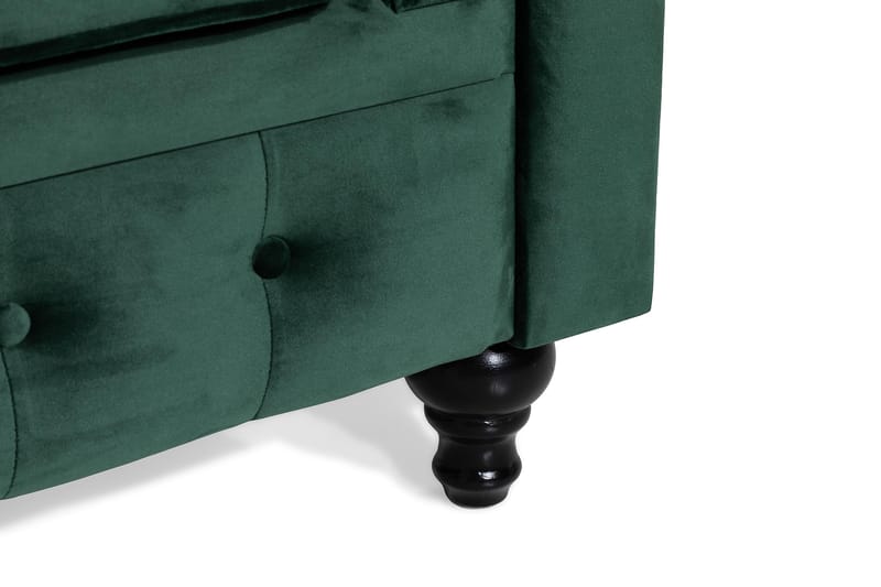 Chesterfield Lyx Stor skön djup sammetsfåtölj - Fåtölj till vardagsrum - Mörkgrön Sammet - Möbler - Vardagsrum - Fåtöljer - Chesterfield fåtölj
