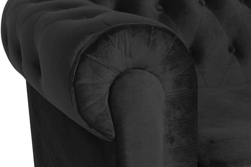 Chesterfield Lyx Stor skön djup sammetsfåtölj - Fåtölj till vardagsrum - Svart Sammet - Möbler - Vardagsrum - Fåtöljer - Chesterfield fåtölj