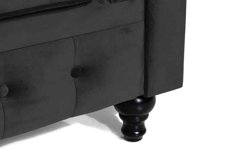 Chesterfield Lyx Stor skön djup sammetsfåtölj - Fåtölj till vardagsrum - Svart Sammet - Möbler - Vardagsrum - Fåtöljer - Chesterfield fåtölj