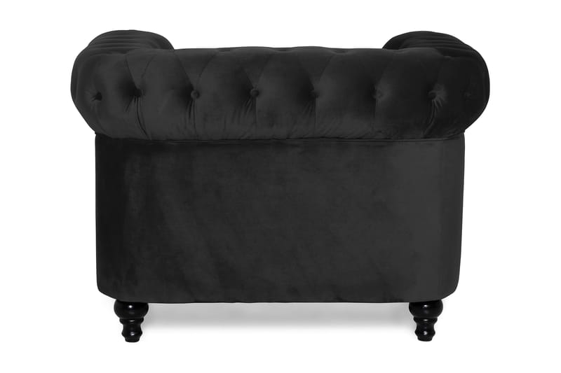 Chesterfield Lyx Stor skön djup sammetsfåtölj - Fåtölj till vardagsrum - Svart Sammet - Möbler - Vardagsrum - Fåtöljer - Chesterfield fåtölj