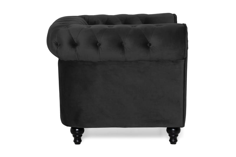 Chesterfield Lyx Stor skön djup sammetsfåtölj - Fåtölj till vardagsrum - Svart Sammet - Möbler - Vardagsrum - Fåtöljer - Chesterfield fåtölj