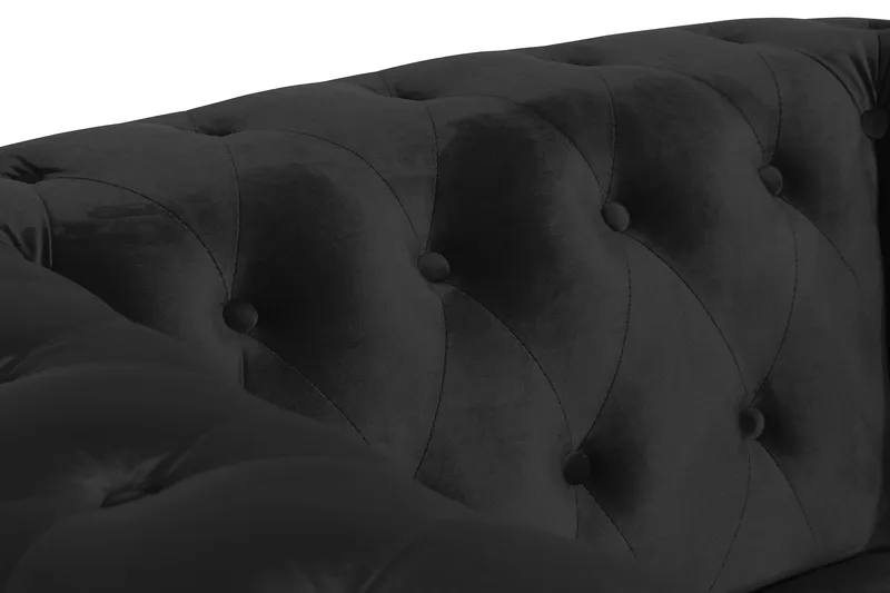 Chesterfield Lyx Stor skön djup sammetsfåtölj - Fåtölj till vardagsrum - Svart Sammet - Möbler - Vardagsrum - Fåtöljer - Chesterfield fåtölj