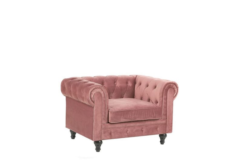 MAURERTOWN Fåtölj Rosa/Sammet - Möbler - Vardagsrum - Fåtöljer - Chesterfield fåtölj