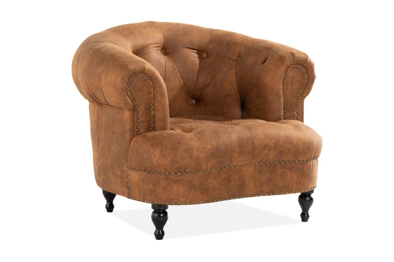 MOSLANDER Fåtölj Beige - Chesterfield fåtölj