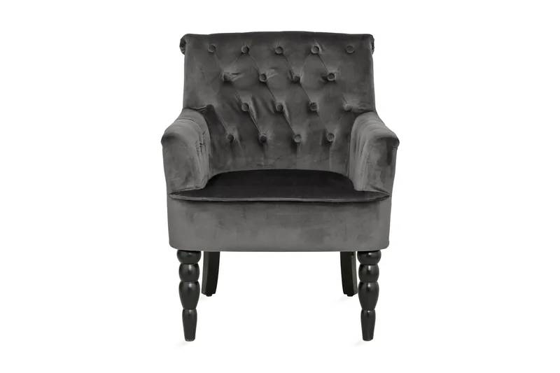 Naoki Sammetsfåtölj - Grå - Möbler - Vardagsrum - Fåtöljer - Chesterfield fåtölj