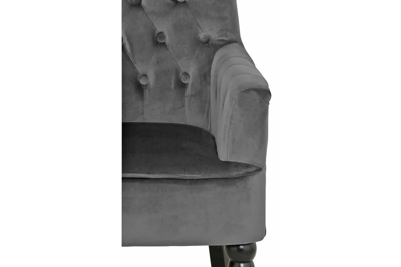 Naoki Sammetsfåtölj - Grå - Möbler - Vardagsrum - Fåtöljer - Chesterfield fåtölj