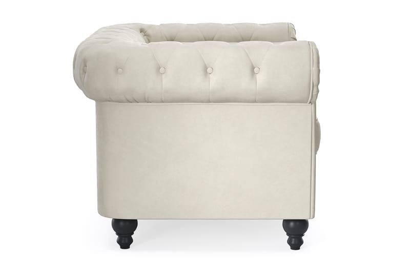 Chesterfield Lyx Stor skön djup sammetsfåtölj - Fåtölj till vardagsrum - Beige Sammet - Möbler - Vardagsrum - Fåtöljer - Chesterfield fåtölj