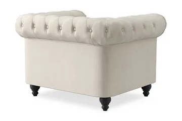 Chesterfield Lyx Stor skön djup sammetsfåtölj - Fåtölj till vardagsrum - Beige - Möbler - Vardagsrum - Fåtöljer - Chesterfield fåtölj