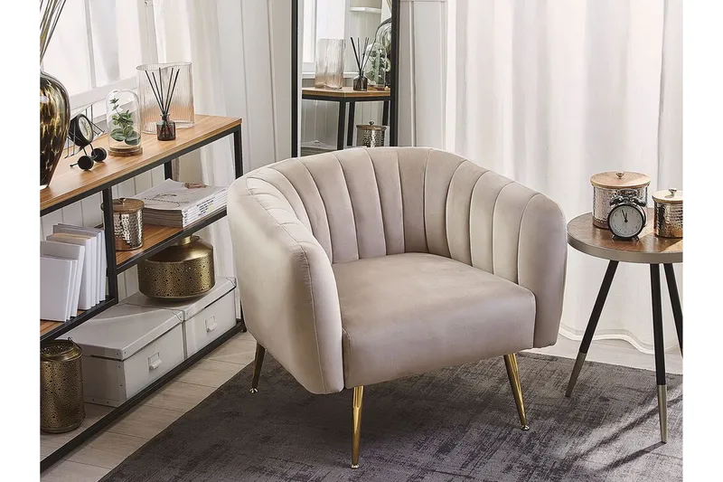 Amania Fåtölj - Sammet/Grå - Möbler - Vardagsrum - Fåtöljer