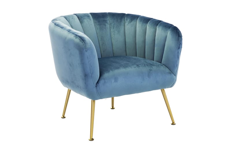 Fåtölj Tucker 78x71xh69 cm Havsblått Sammetstyg - Clubfåtöljer