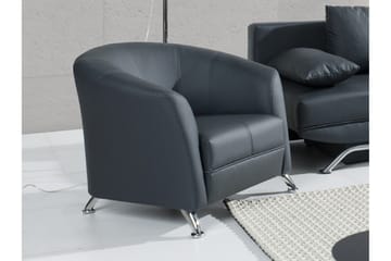 Olier Fåtölj 86x77x68 cm - Svart/Grå - Möbler - Vardagsrum - Fåtöljer - Skinnfåtölj