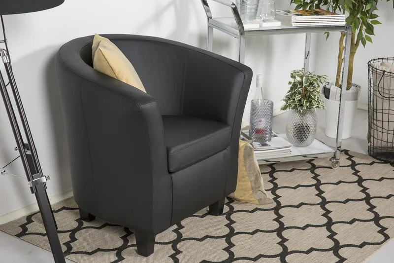 Vegas Clubfåtölj Konstläder - Svart - Möbler - Vardagsrum - Fåtöljer - Clubfåtöljer