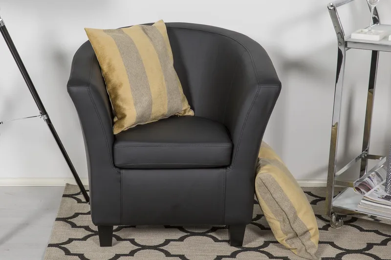 Vegas Clubfåtölj Konstläder - Svart - Möbler - Vardagsrum - Fåtöljer - Clubfåtöljer