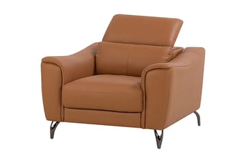 Collessie Fåtölj i Konstläder med Metallben - Cognac - Möbler - Vardagsrum - Fåtöljer