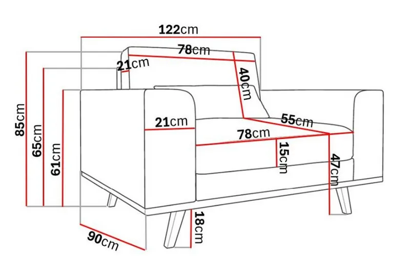 Copenhagen Fåtölj Konstläder - Mörkgrå - Möbler - Vardagsrum - Fåtöljer