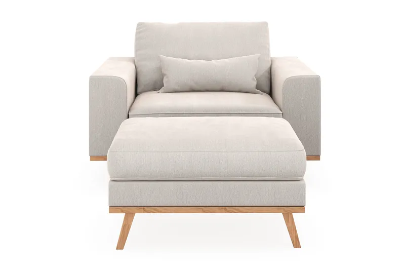 Copenhagen Fåtölj med fotpall - Krämvit - Möbler - Vardagsrum - Fåtöljer - Fåtölj med fotpall