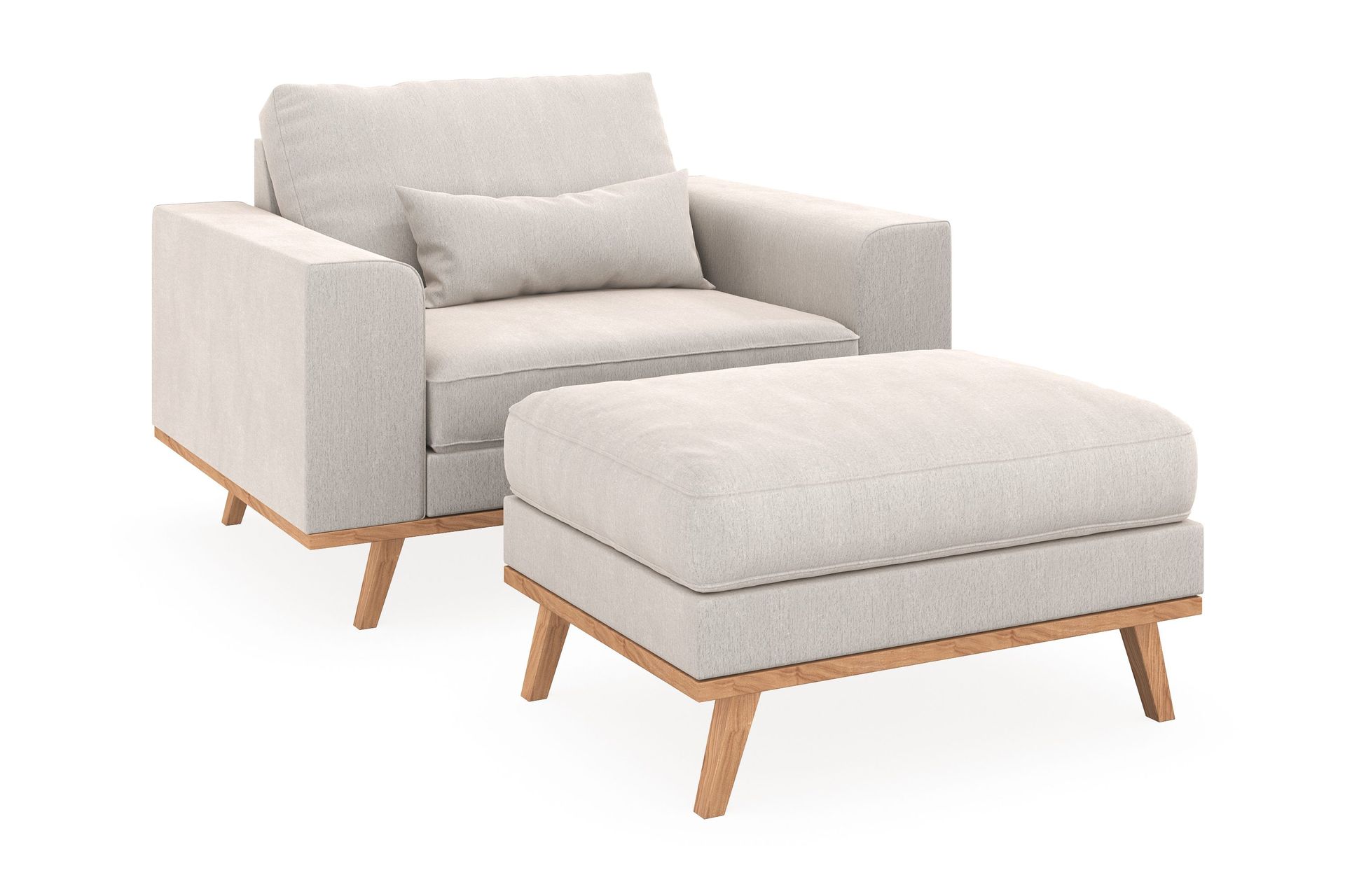 copenhagen fåtölj med fotpall - krämvit