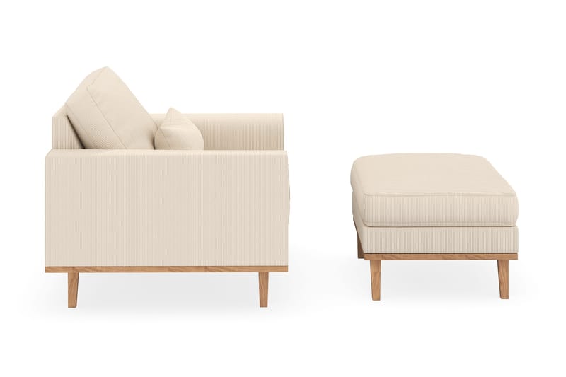 Copenhagen Fåtölj med fotpall - Ljusbeige - Möbler - Vardagsrum - Fåtöljer - Fåtölj med fotpall