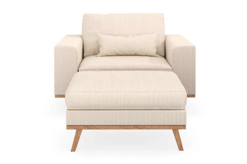 Copenhagen Fåtölj med fotpall - Ljusbeige - Möbler - Vardagsrum - Fåtöljer - Fåtölj med fotpall