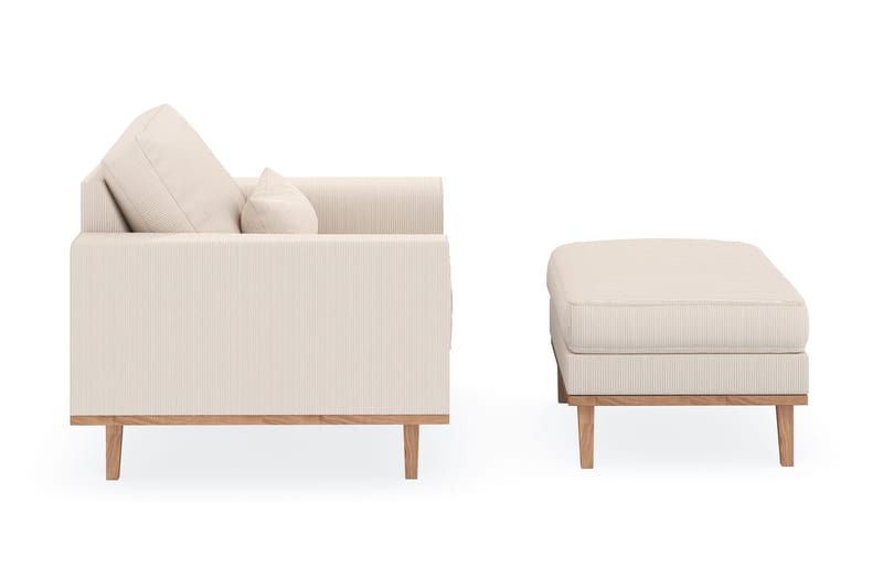 Copenhagen Fåtölj med fotpall - Ljusbeige - Möbler - Vardagsrum - Fåtöljer - Fåtölj med fotpall