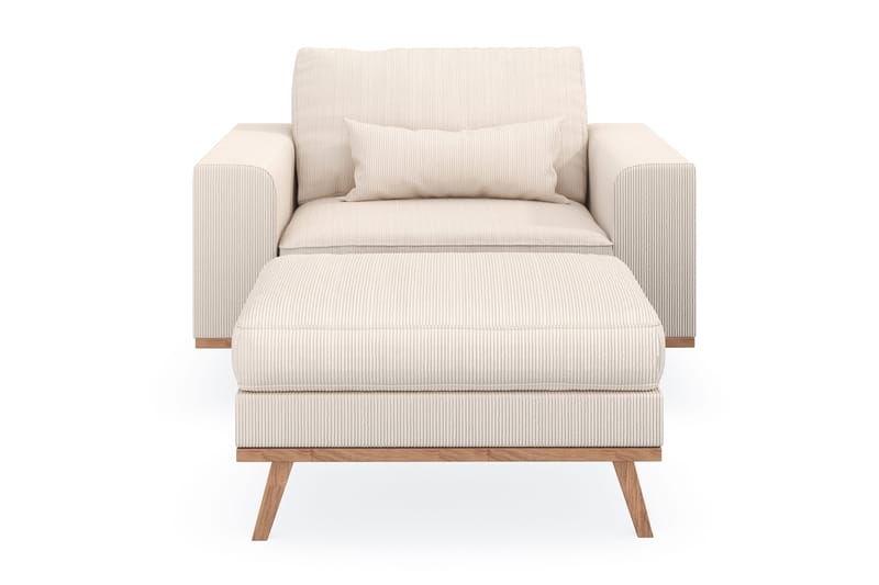 Copenhagen Fåtölj med fotpall - Ljusbeige - Möbler - Vardagsrum - Fåtöljer - Fåtölj med fotpall