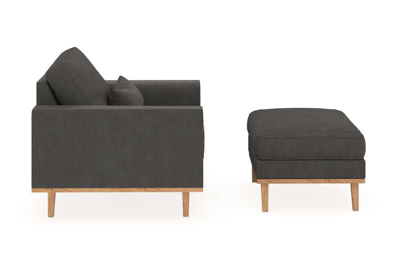 Copenhagen Fåtölj med fotpall - Mörkgrå - Möbler - Vardagsrum - Fåtöljer - Fåtölj med fotpall