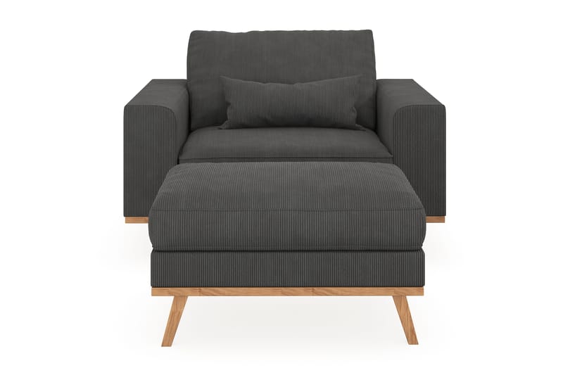 Copenhagen Fåtölj med fotpall - Mörkgrå - Möbler - Vardagsrum - Fåtöljer - Fåtölj med fotpall