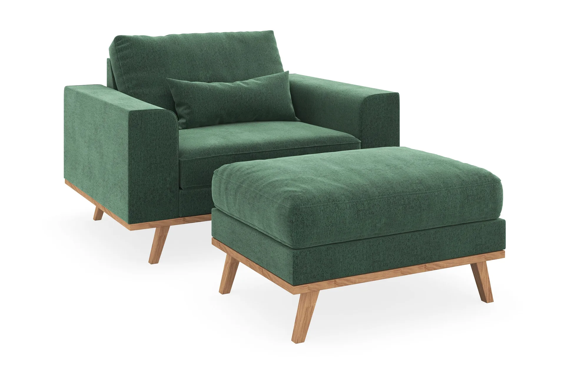 copenhagen fåtölj med fotpall - mörkgrön