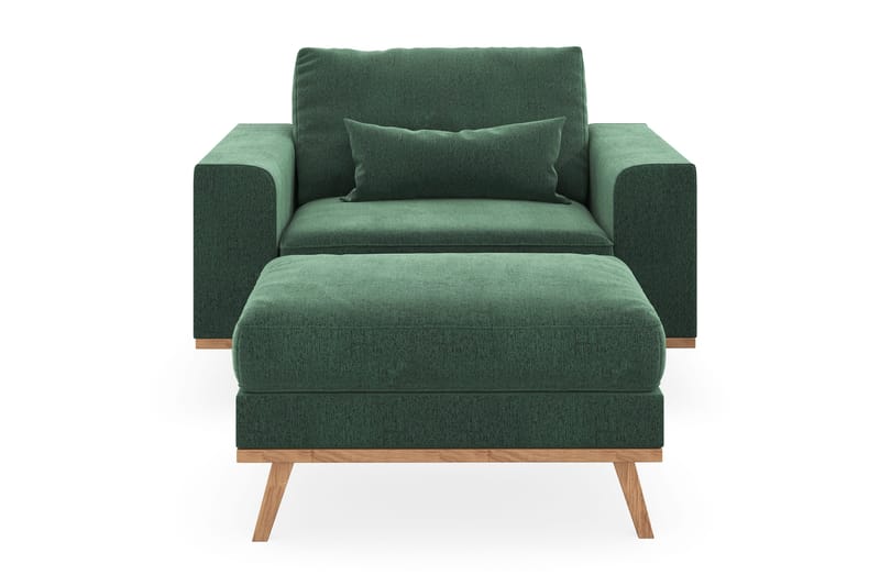 Copenhagen Fåtölj med fotpall - Mörkgrön - Möbler - Vardagsrum - Fåtöljer - Fåtölj med fotpall