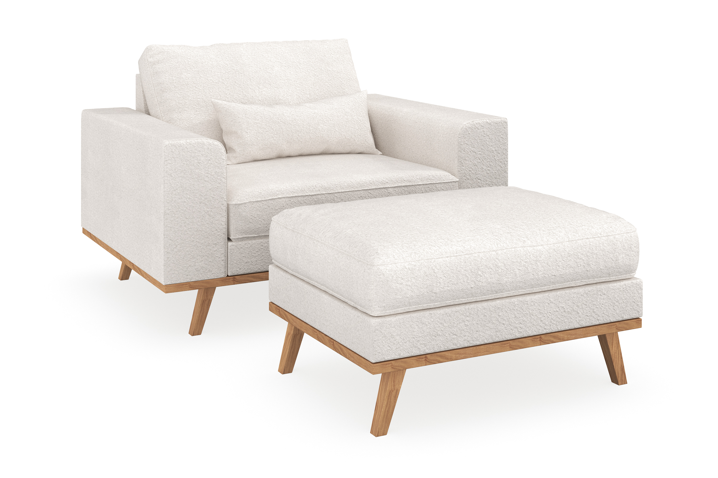 copenhagen fåtölj med fotpall - vit