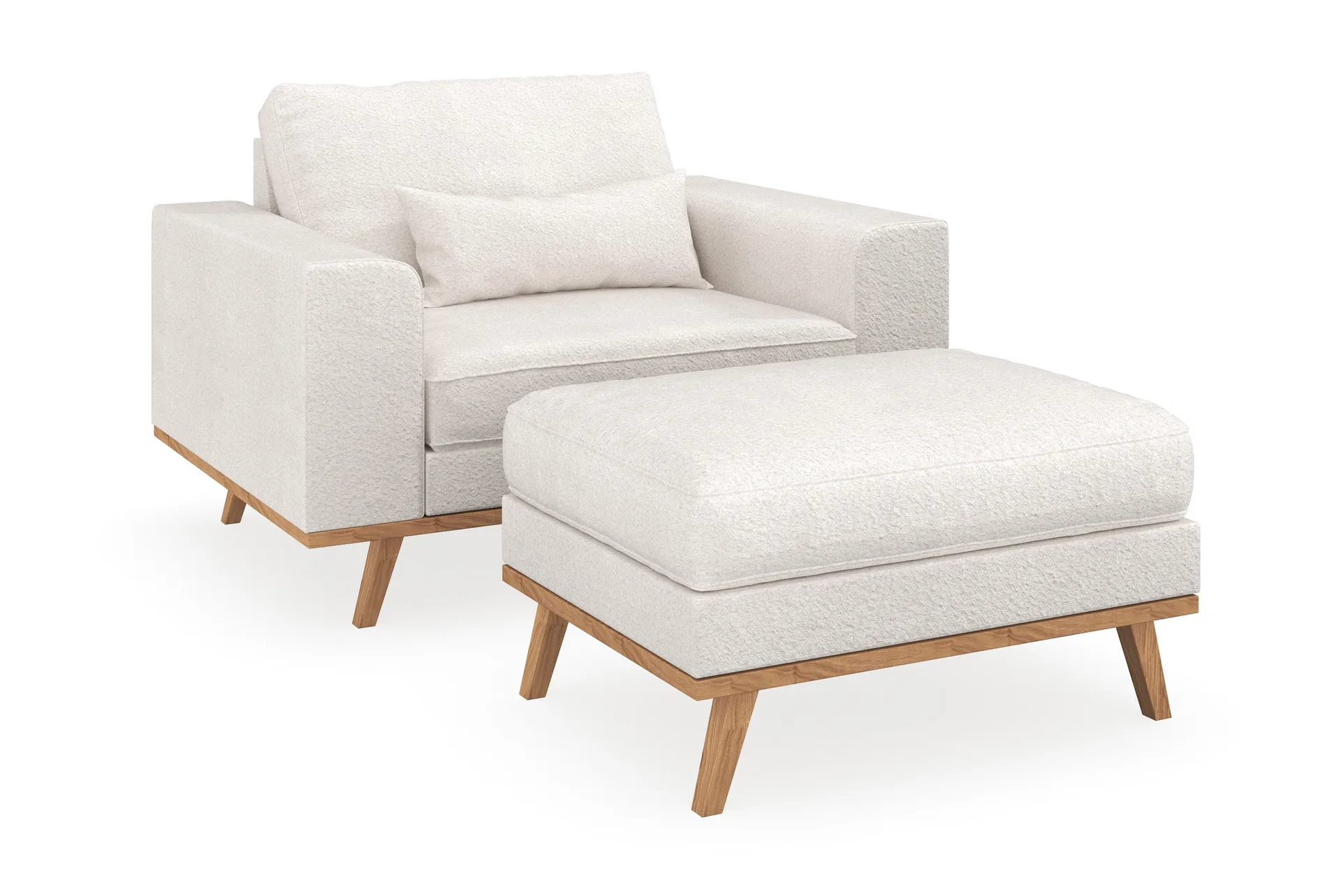 copenhagen fåtölj med fotpall - vit