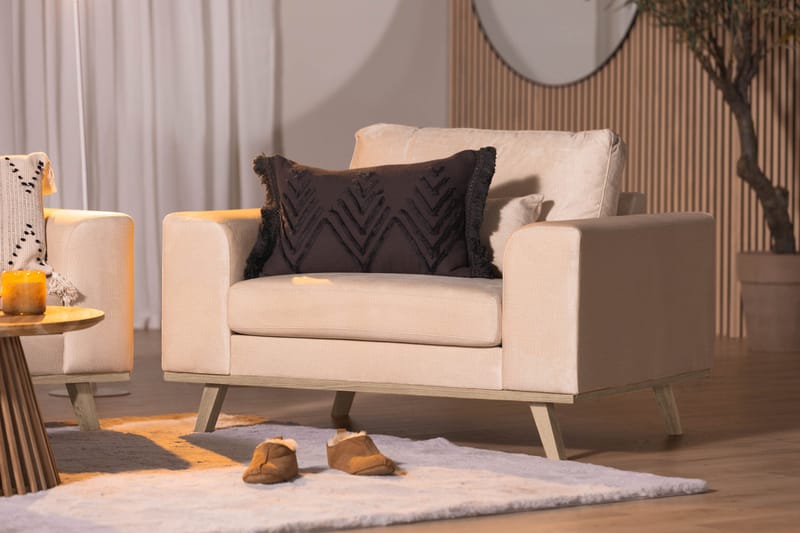 Copenhagen Fåtölj Sammet - Beige - Möbler - Vardagsrum - Fåtöljer - Sammetsfåtölj