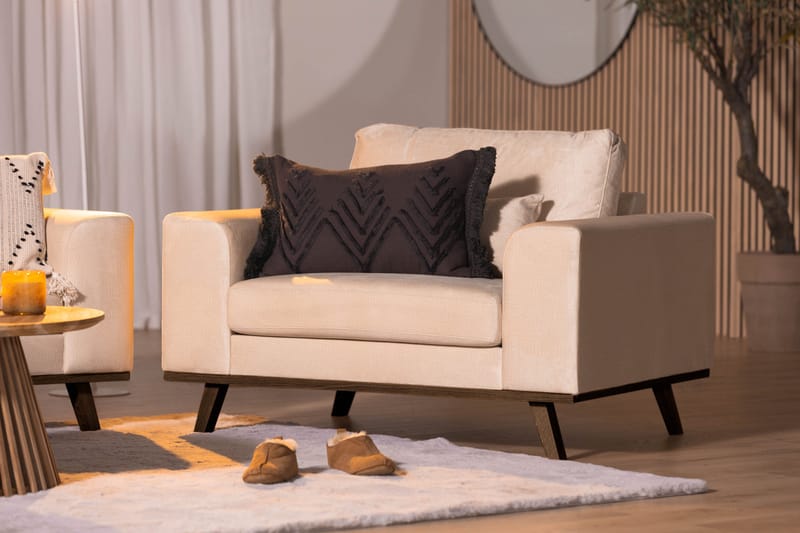Copenhagen Fåtölj Sammet - Beige - Möbler - Vardagsrum - Fåtöljer - Sammetsfåtölj
