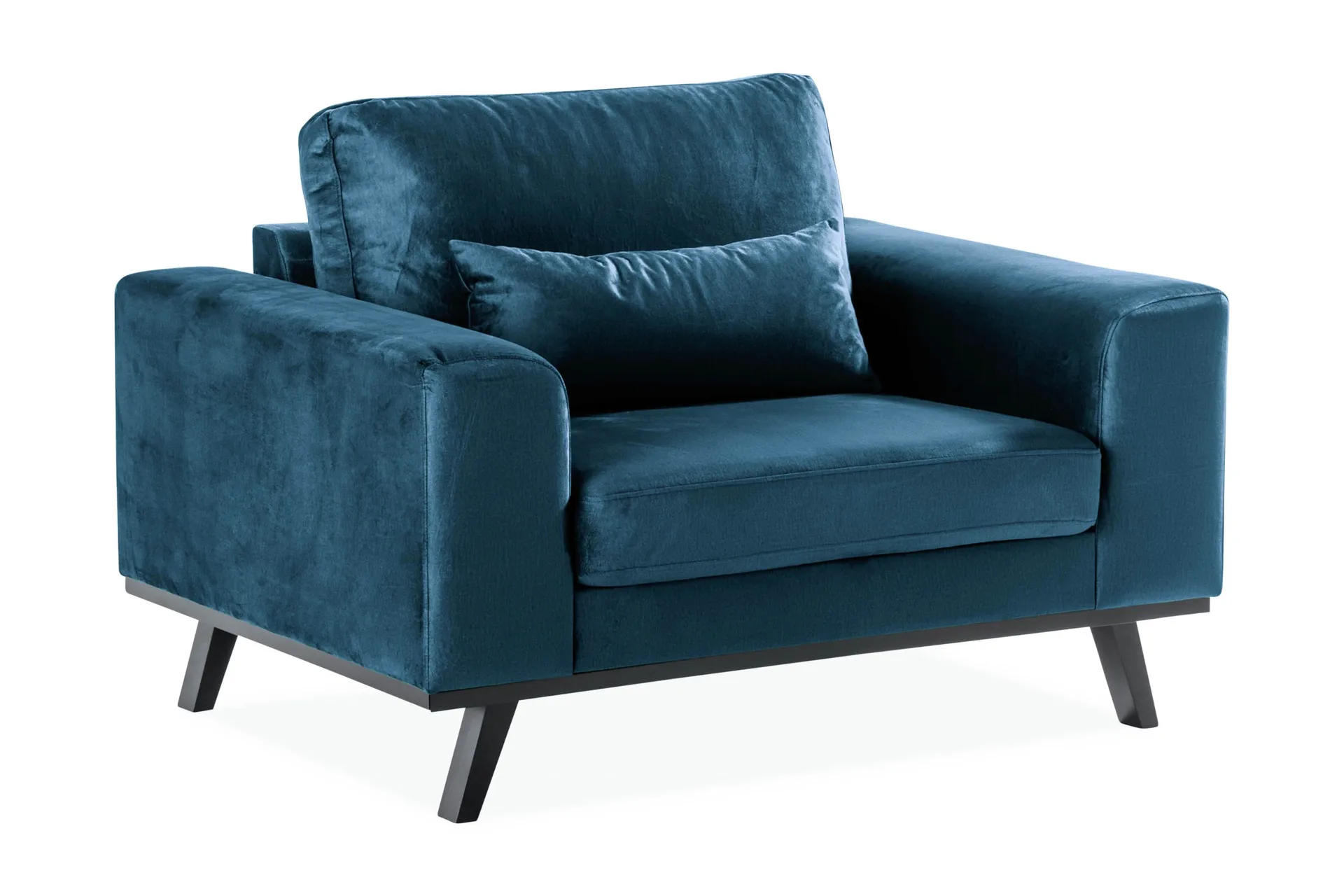 copenhagen sammetsfåtölj - blå