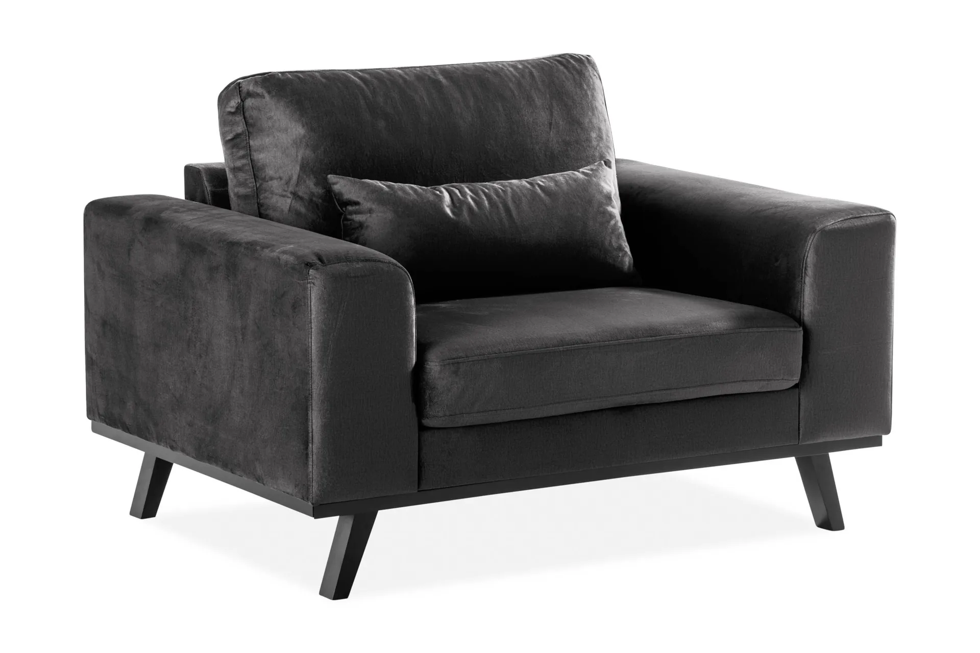 copenhagen sammetsfåtölj - grå