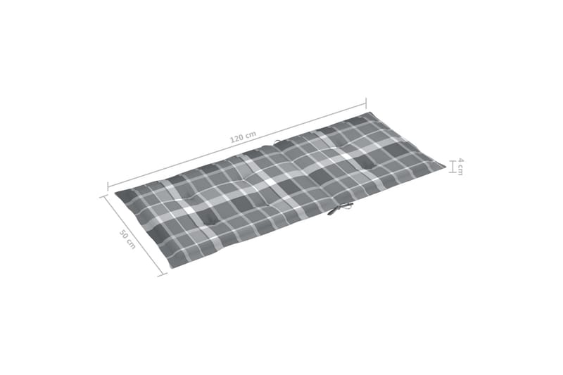 Dynor för trädgårdsstolar 6 st grått rutmönster 120x50x4 cm - Flerfärgad - Möbler - Vardagsrum - Fåtöljer - Biofåtöljer & reclinerfåtöljer