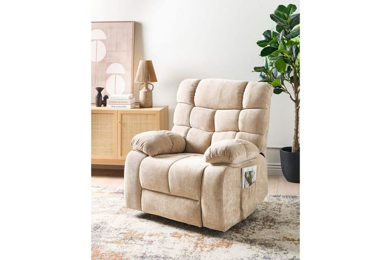 Elektrisk reclinerfåtölj Ares Beige - Beige - Möbler - Vardagsrum - Fåtöljer - Biofåtöljer & reclinerfåtöljer