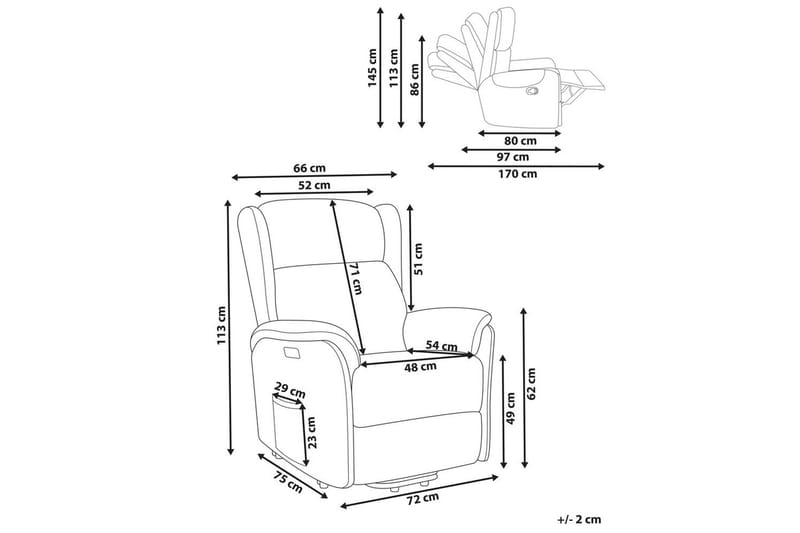 Elektrisk reclinerfåtölj Elegy - Tuape - Möbler - Vardagsrum - Fåtöljer - Liggfåtöljer