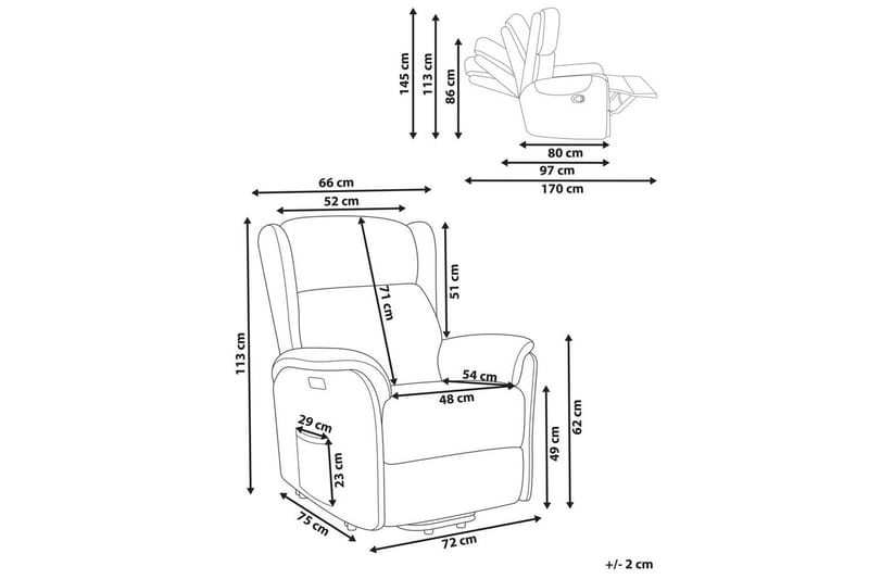 Elektrisk reclinerfåtölj Elegy - Tuape - Möbler - Vardagsrum - Fåtöljer - Biofåtöljer & reclinerfåtöljer