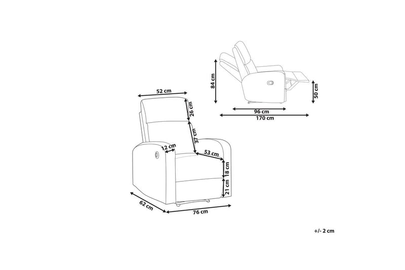 Elektrisk reclinerfåtölj Verdal Elektrisk Beige - Beige - Möbler - Vardagsrum - Fåtöljer - Liggfåtöljer