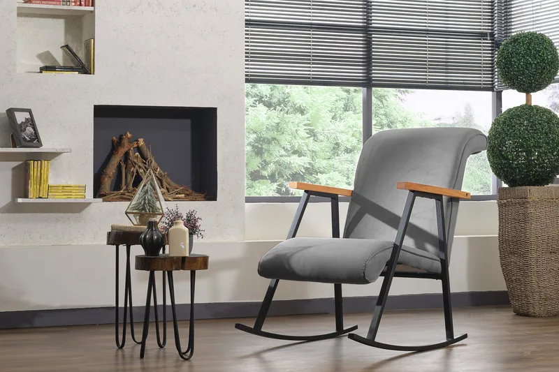 Elinore Gungstol - Grå - Möbler - Vardagsrum - Stolar & sittmöbler - Snurrstolar & gungstolar