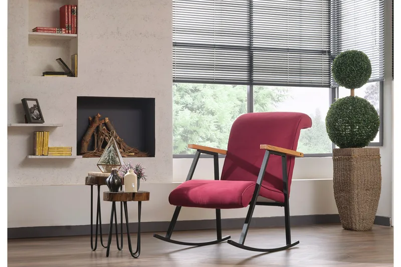 Elinore Gungstol - Vinröd - Möbler - Vardagsrum - Stolar & sittmöbler - Snurrstolar & gungstolar