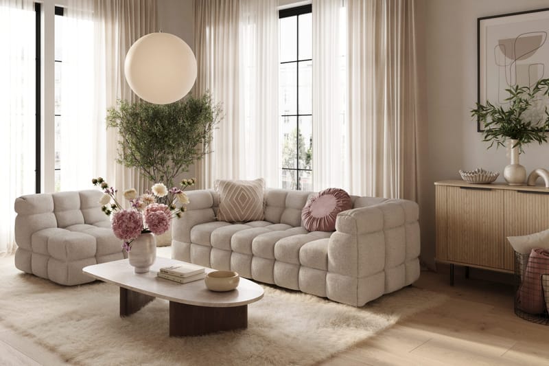 Elise Bubblig Fåtölj - Beige - Möbler - Vardagsrum - Fåtöljer - Fåtölj utan armstöd