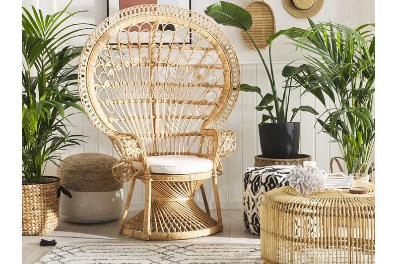 Emmanuelle Stol Påfågel - Rotting/Beige - Möbler - Vardagsrum - Fåtöljer