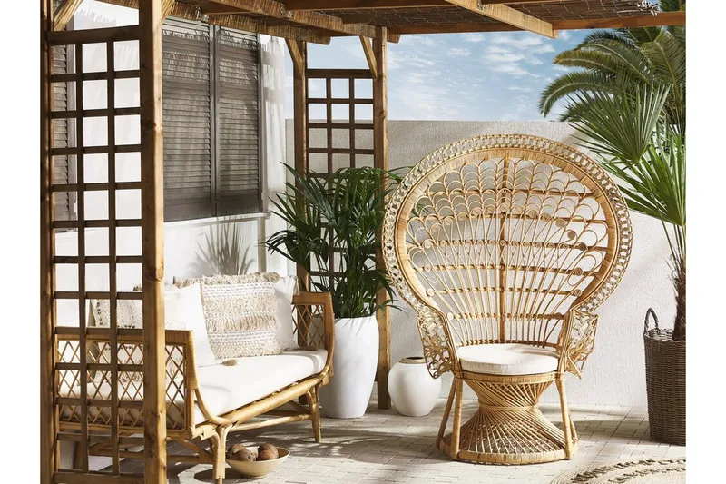 Emmanuelle Stol Påfågel - Rotting/Beige - Möbler - Vardagsrum - Fåtöljer