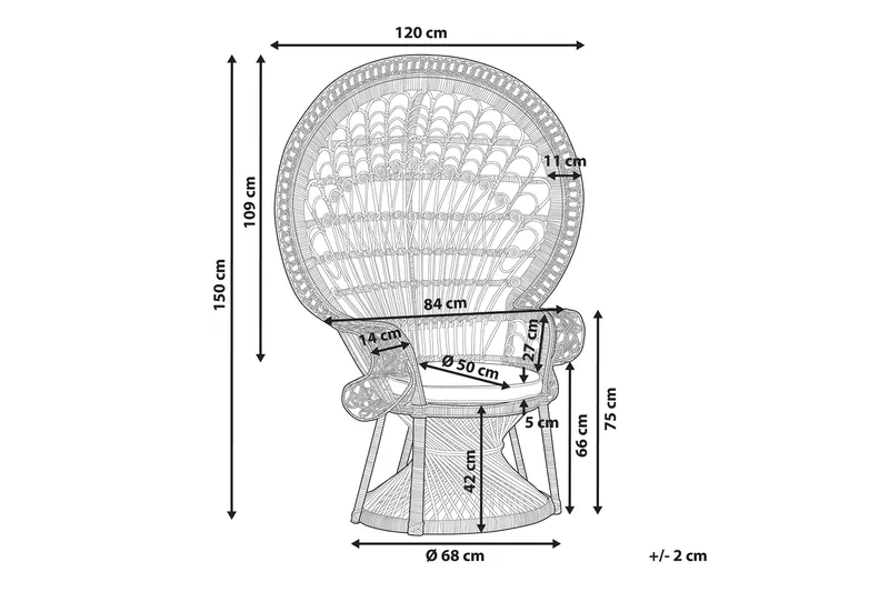Emmanuelle Stol Påfågel - Rotting/Beige - Möbler - Vardagsrum - Fåtöljer