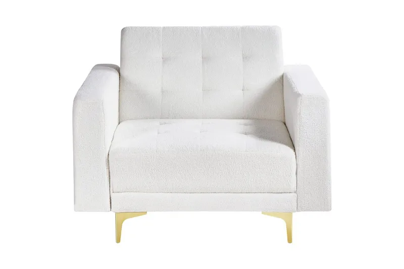 Fåtölj Aberdeen - Vitt, guld - Möbler - Vardagsrum - Fåtöljer