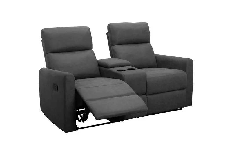 Fåtölj Dacoulas Antracit, Cowboy PU/Trä - Antracit, Cowboy PU/Trä - Möbler - Vardagsrum - Fåtöljer - Biofåtöljer & reclinerfåtöljer